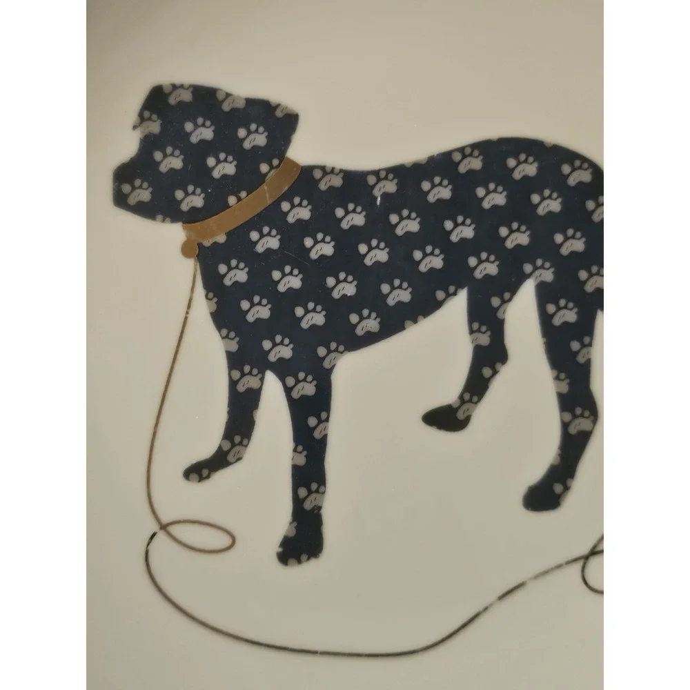 My Fido Dog Plates For Decor, Boxer/bulldog. 4 Plates Included.